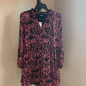 Express Black and Pink Floral Dress